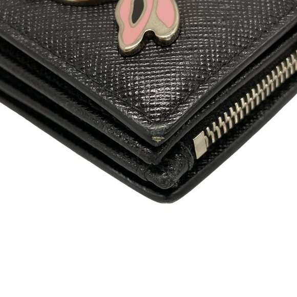 PRADA - Black Saffiano Leather Hardware Bifold Wallet 373-080625 - Picture 6 of 13